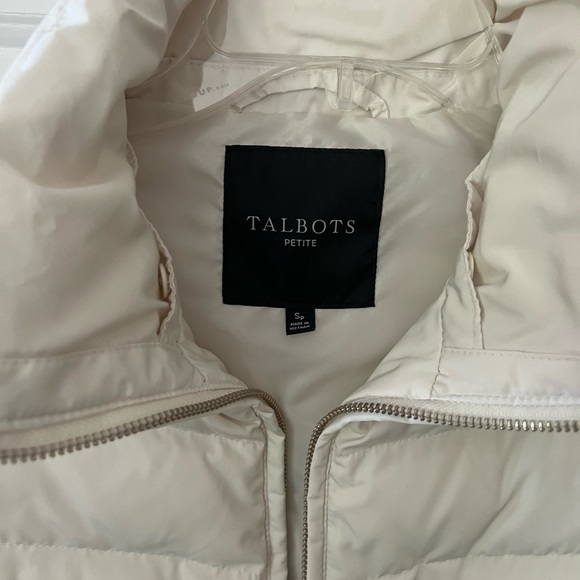 Talbots Down Off white Vest size Small Petite - Picture 2 of 4